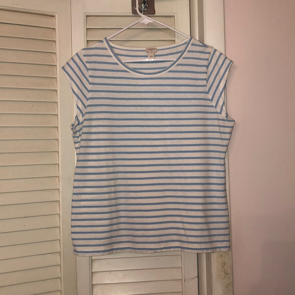 J.Crew factory cap sleeve striped tee